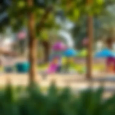 The vibrant playground area within Lilac Park