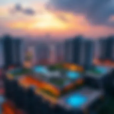 Aerial view of Liv Residence highlighting its prime location