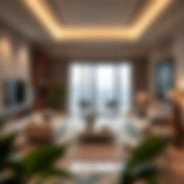 Luxurious living room space showcasing modern architecture
