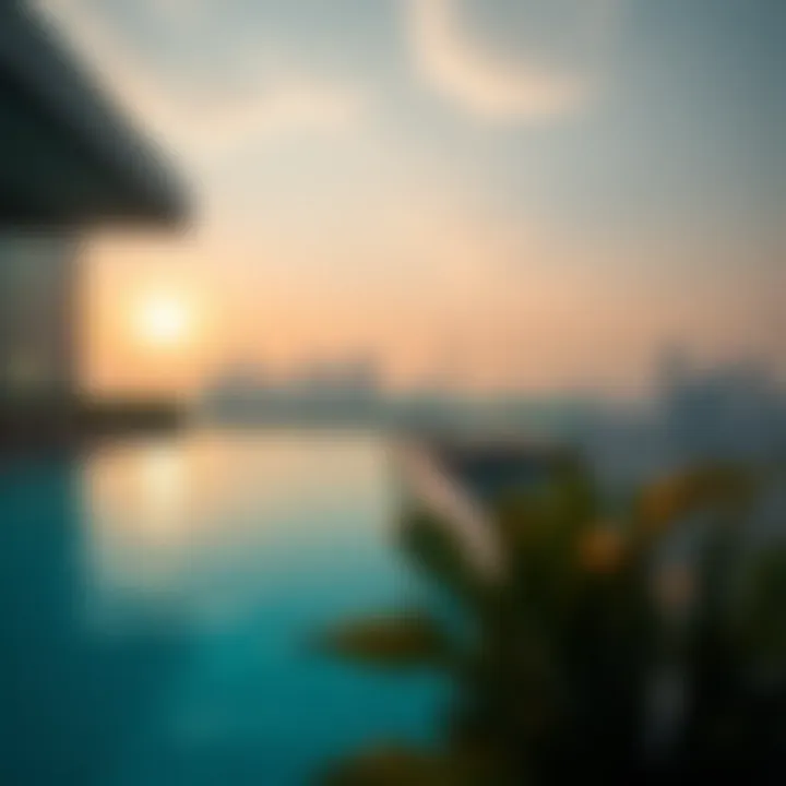 Stunning rooftop pool with panoramic views of Dubai skyline