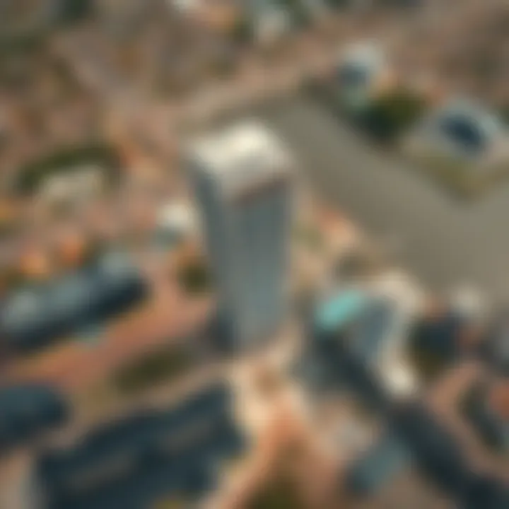 Aerial Overview of MAG 218 Tower and Surroundings Aerial perspective highlighting MAG 218 Tower and nearby amenities