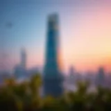 Stunning architectural view of MAG 218 Tower against the Dubai skyline