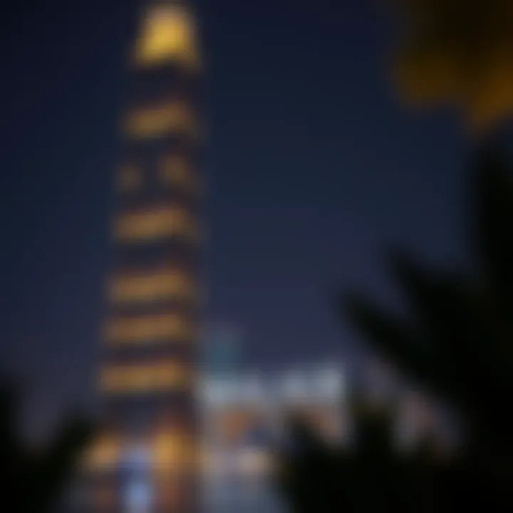 Night view of Malak Tower illuminated, reflecting investment potential