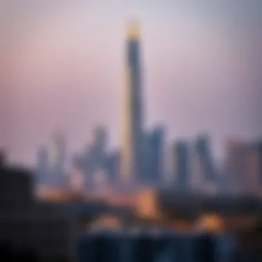 Stunning view of Malak Tower against the Sharjah skyline