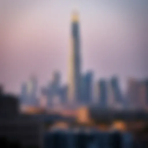 Stunning view of Malak Tower against the Sharjah skyline