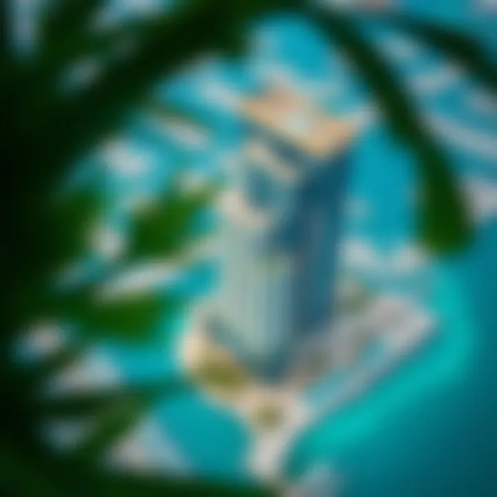 Aerial view of the Marina Park Building highlighting its location within Dubai