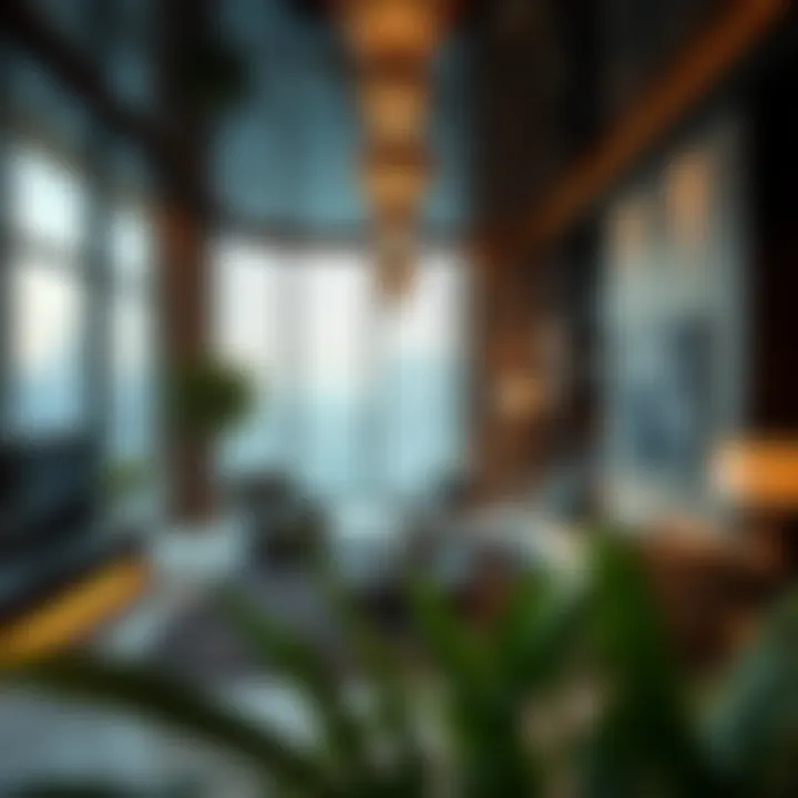 Interior shot of a luxury apartment in the Marina Park Building emphasizing modern living