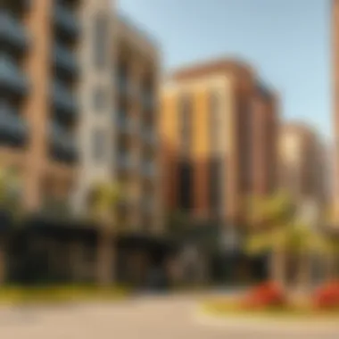 Stylish residential buildings offering modern living spaces in Meraas City Walk