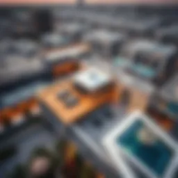 Aerial view of Nabeel Rooftop showcasing its unique architectural design