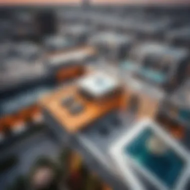 Aerial view of Nabeel Rooftop showcasing its unique architectural design