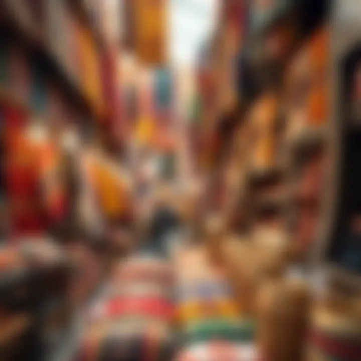 Colorful textiles and traditional items on display