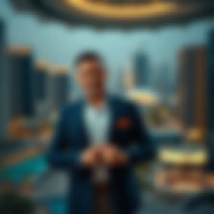 Real estate agent presenting opportunities in Dubai