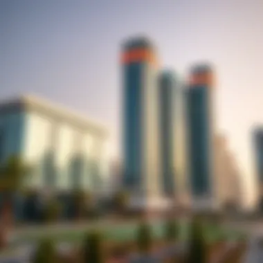 Corporate Landscape of Dubai Media City Corporate buildings and office spaces representing business opportunities in Dubai Media City