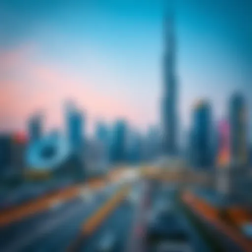 Skyline of Dubai showcasing modern architecture