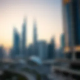 A modern skyline of Dubai showcasing iconic architecture