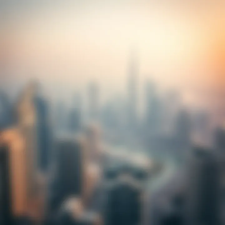 Stunning Skyline of Dubai Stunning skyline of Dubai with hotels and skyscrapers