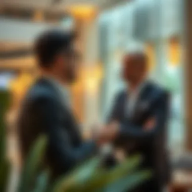 Real estate agent discussing investment opportunities with clients