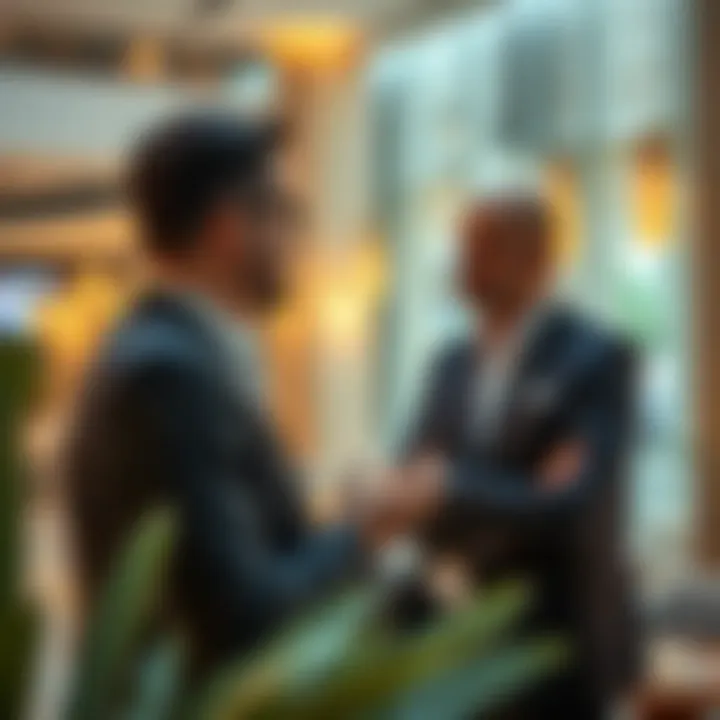 Real estate agent discussing investment opportunities with clients