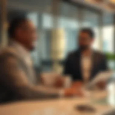 Real estate agent discussing with a high-net-worth client