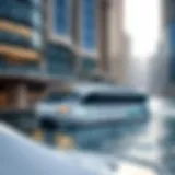 Scenic view of the RTA Water Bus in Dubai Marina