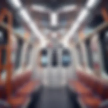 Interior of a Dubai Metro train highlighting modern design and comfort
