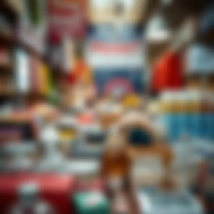 An array of prime products displayed in a vibrant market