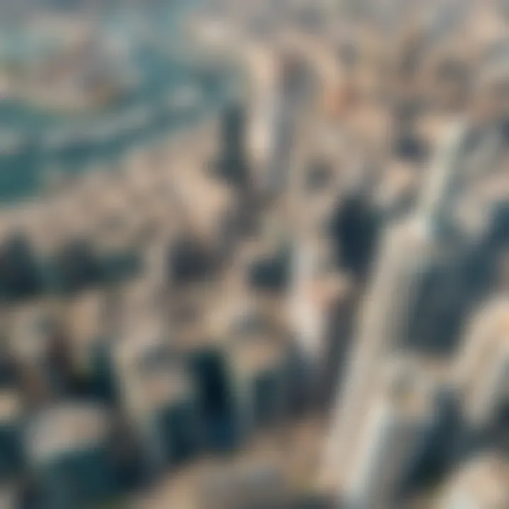 Aerial View of Dubai's Real Estate Market Aerial view of Dubai's bustling real estate market
