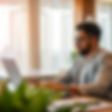 Evaluating Bank Account Features Person reviewing account features on a laptop