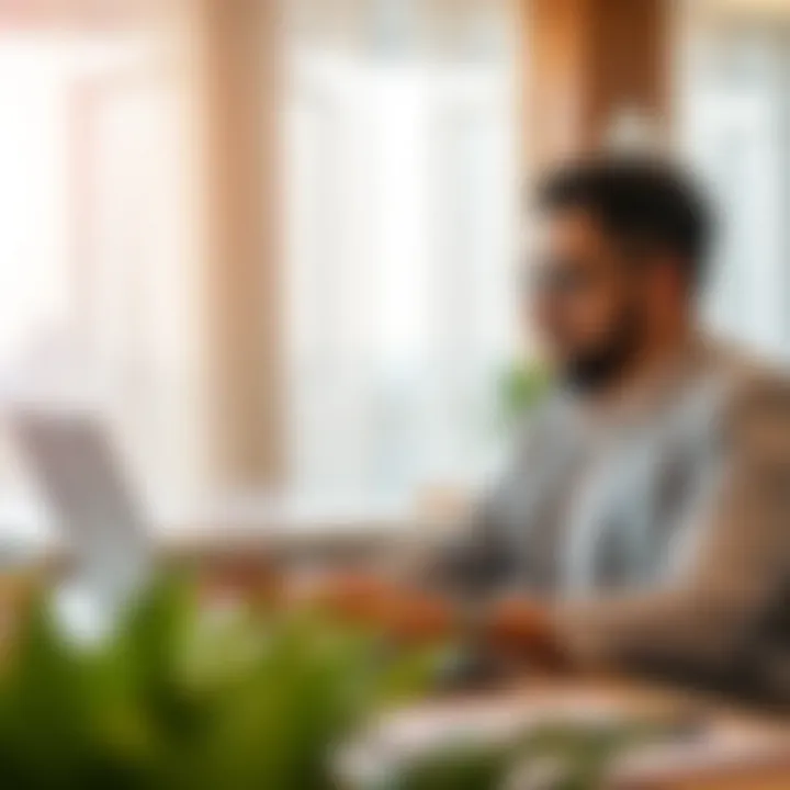 Evaluating Bank Account Features Person reviewing account features on a laptop