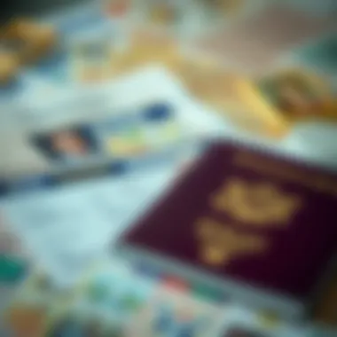 Visual representation of passport and visa documents