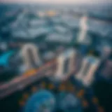 Aerial view of New Bridge Hill showcasing urban development