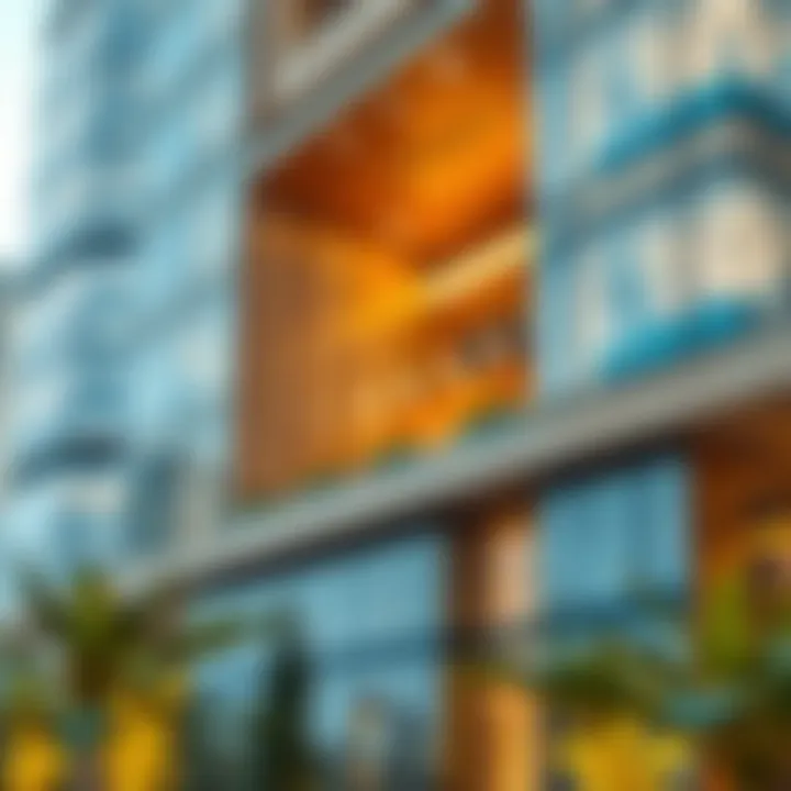 Architectural detail showcasing sustainable design elements of New Deira Building