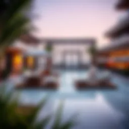 Lavish outdoor space of Nima the Valley Emaar showcasing luxurious amenities.