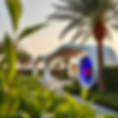 Artistic installations blending with the greenery of Noor Island