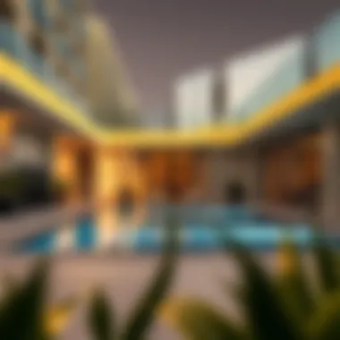 Sophisticated amenities available at Oasis Residence 2 including a swimming pool and fitness center