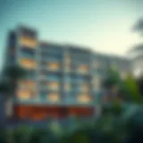 Stunning exterior view of Oasis Residence 2 showcasing modern architecture