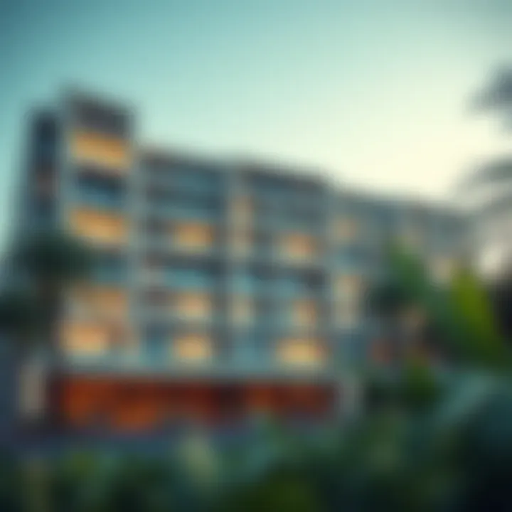 Stunning exterior view of Oasis Residence 2 showcasing modern architecture