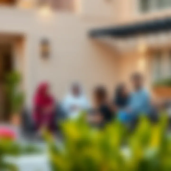 Expatriate community enjoying living arrangements