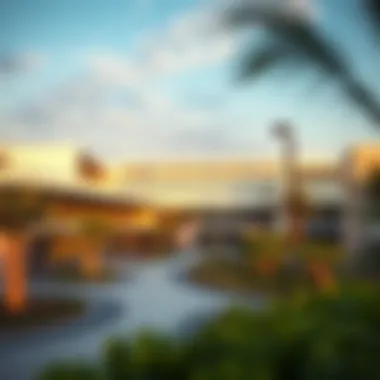 A stunning view of a premium school campus in Dubai showcasing modern architecture.