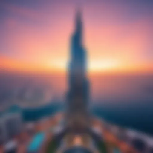 Aerial view of Prism Tower showcasing its unique architectural design