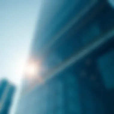 Detailed View of Prism Tower's Facade Close-up of the innovative facade of Prism Tower reflecting sunlight