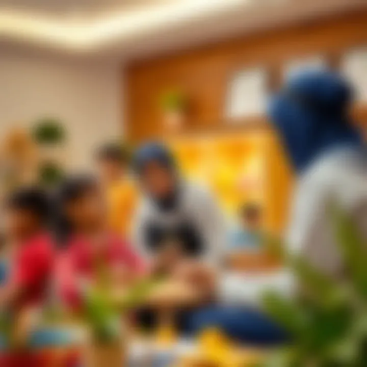 Dedicated Educators at Work Friendly staff interacting with children