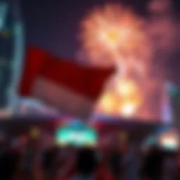 A vibrant celebration of UAE National Day with fireworks