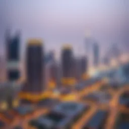 Stunning skyline view of Dubai with prominent Rakayez Properties highlighted