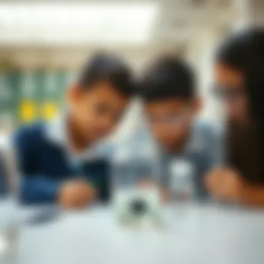 Students engaged in a science experiment at a local school