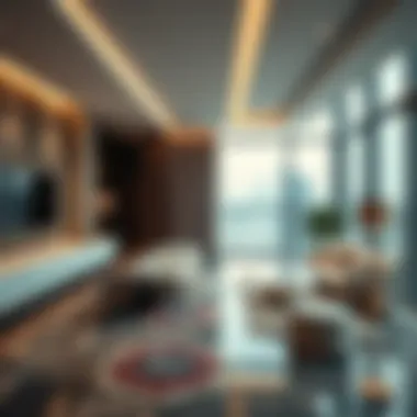 Luxurious interior design of a penthouse in Rawan Tower