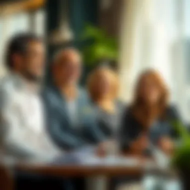 Satisfied clients receiving real estate advice