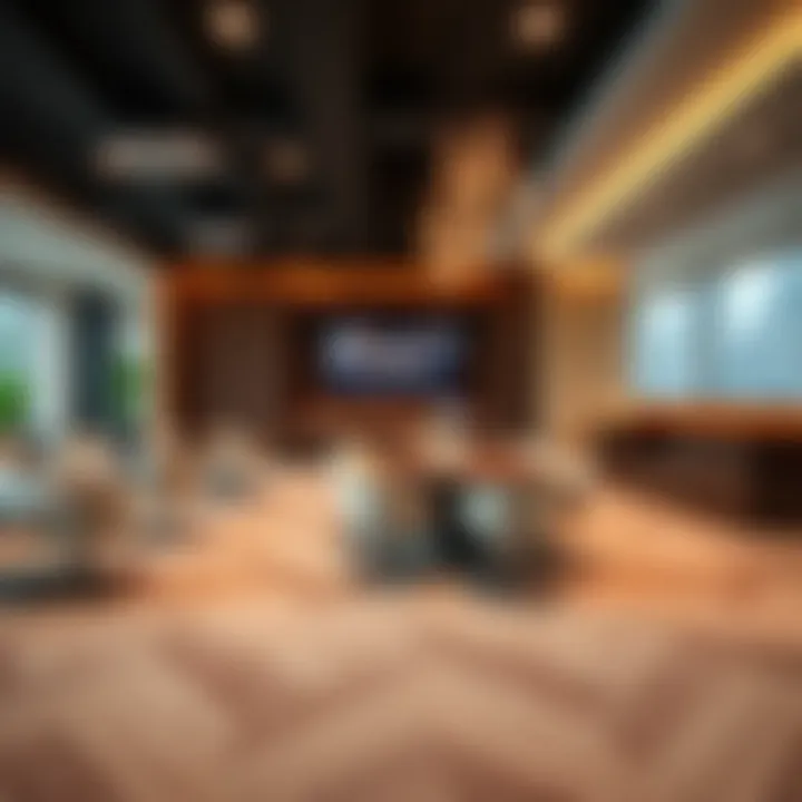 Amenities offered at Red Avenue Building including meeting rooms and recreational areas