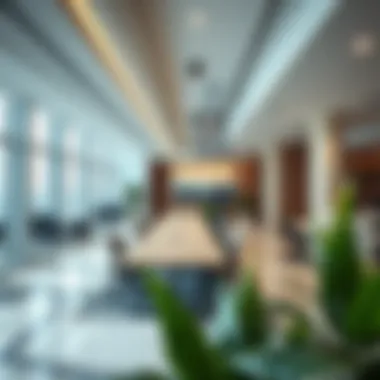 Panoramic view of the office spaces highlighting innovative layout and design