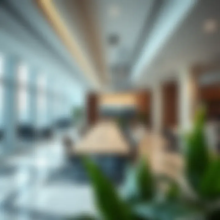 Panoramic view of the office spaces highlighting innovative layout and design